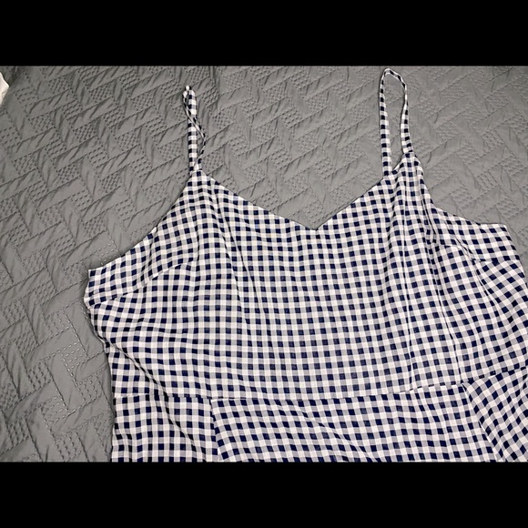 Gap•NWOT Navy Gingham Dress - Picture 2 of 4